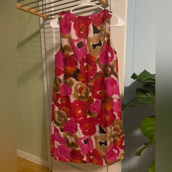 Ann Taylor Loft Silk Blend Floral Sleeveless Mini Dress Ruffle - Picture 2 of 13